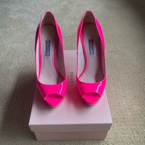 Prada neon pink heels